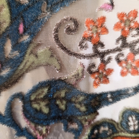 Aratta Silent Journey Boho Button Front Mixed Print Velvet Tunic Top Dress Sz XL - Picture 14 of 16